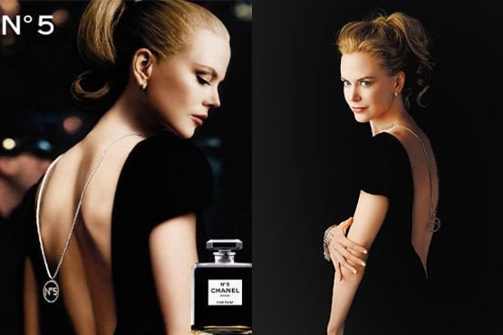 La marca Chanel apostó por el collar en la espalda de la actriz Nicole Kidman para dar a conocer la actualización del perfume "Chanel N ° 5"