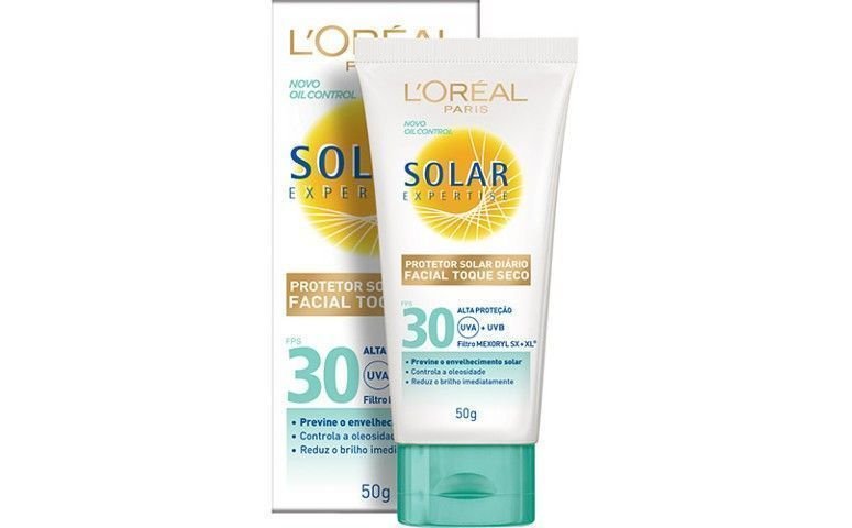 Sun Face Protector Expertise Toque Seco FPS 30, de L'Oreal, por R $ 37,90 en Época Cosmeticos